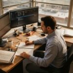 Cybersecurity expert reviewing software security