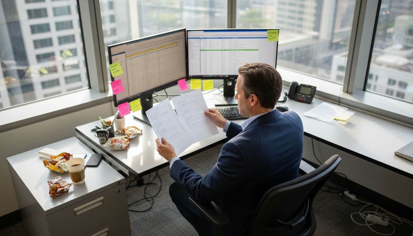 IT manager reviewing cloud certification checklists