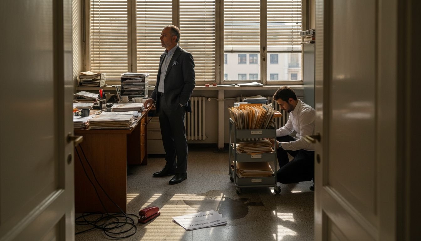 Il responsabile d’ufficio sta valutando con attenzione la questione della privacy dei dati.