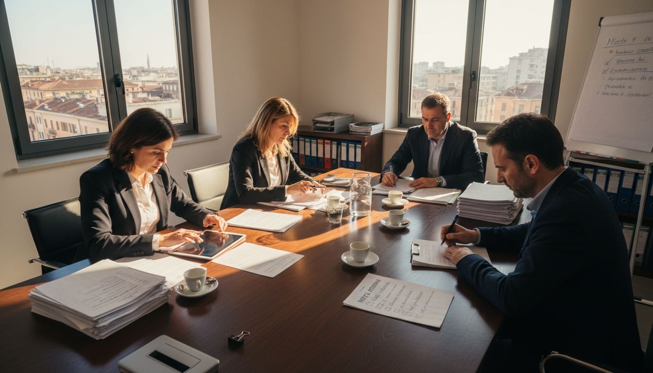 Il team si confronta in ufficio per approfondire il tema della certificazione ISO.