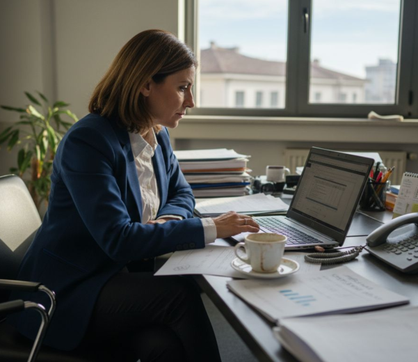 Un consulente IT per le PMI si occupa di monitorare e gestire i dati aziendali archiviati sul cloud.