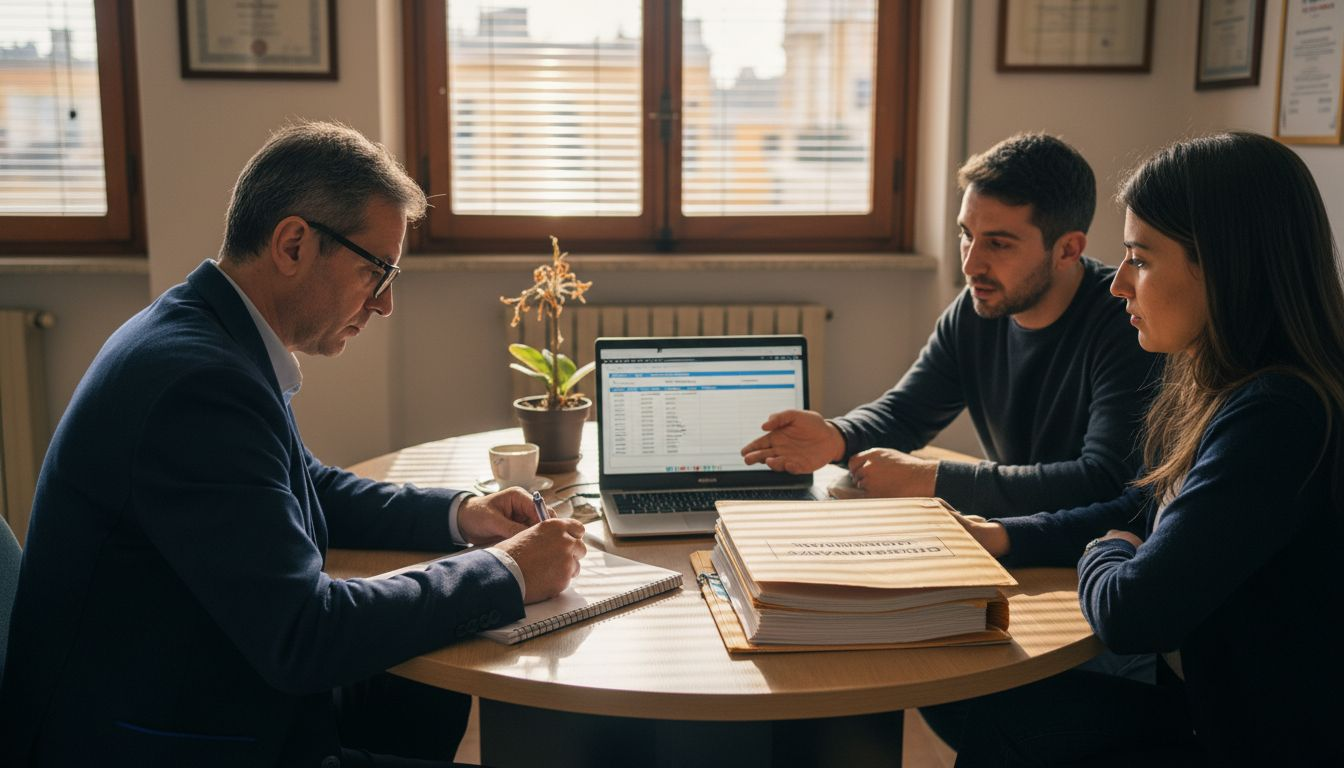 Titolare di una PMI impegnato in una riunione in ufficio dedicata al tema della privacy