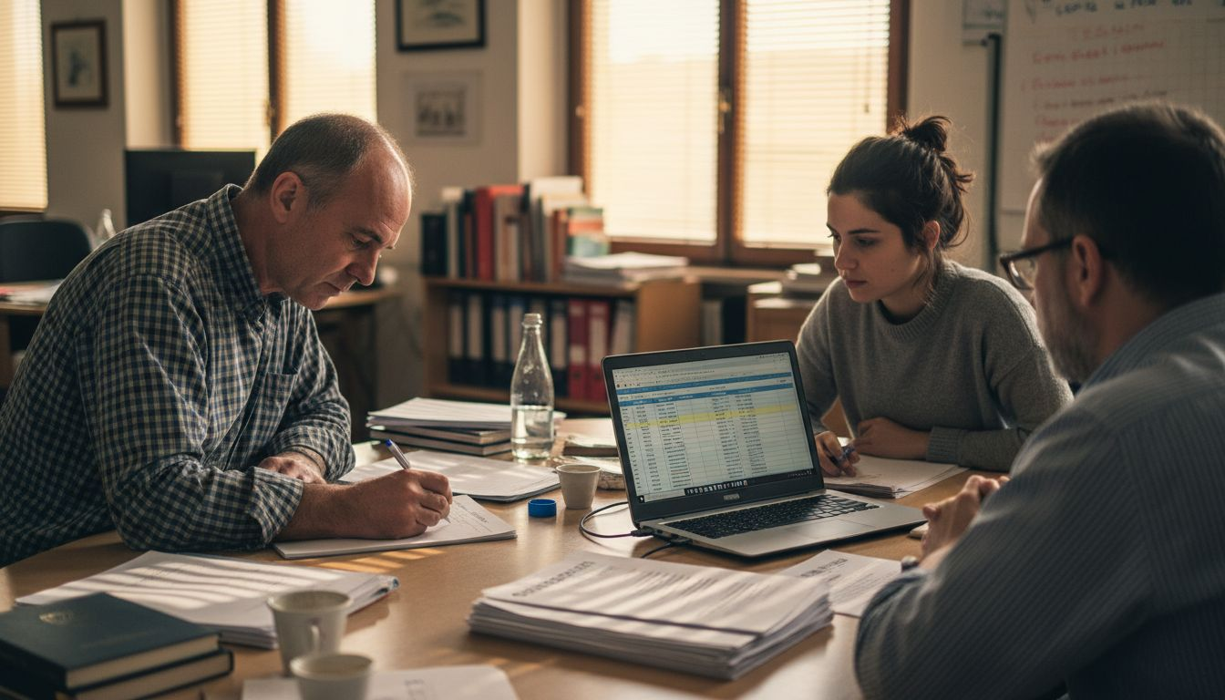 Il team di una piccola azienda si riunisce per svolgere la verifica ISO.