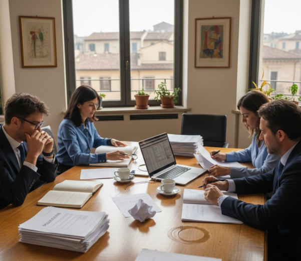 Il team aziendale si riunisce per analizzare e aggiornare le procedure di sicurezza.