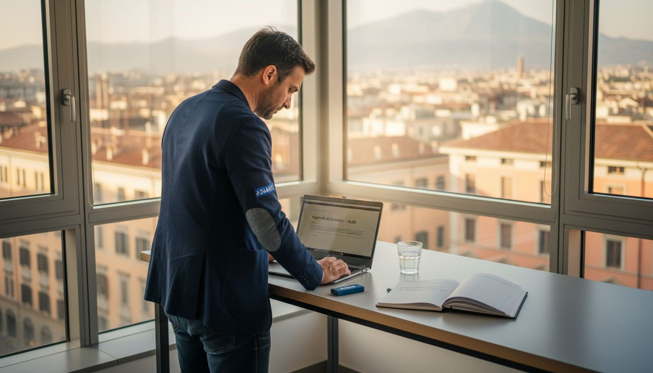 Responsabile IT che analizza i report sulla sicurezza in cloud