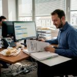 Il responsabile IT di un piccolo ufficio analizza e ottimizza il flusso dei dati per migliorare l’efficienza del lavoro quotidiano.