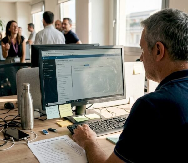 Il responsabile IT si sta occupando di aggiornare le autorizzazioni di accesso digitale all’interno dell’ufficio.