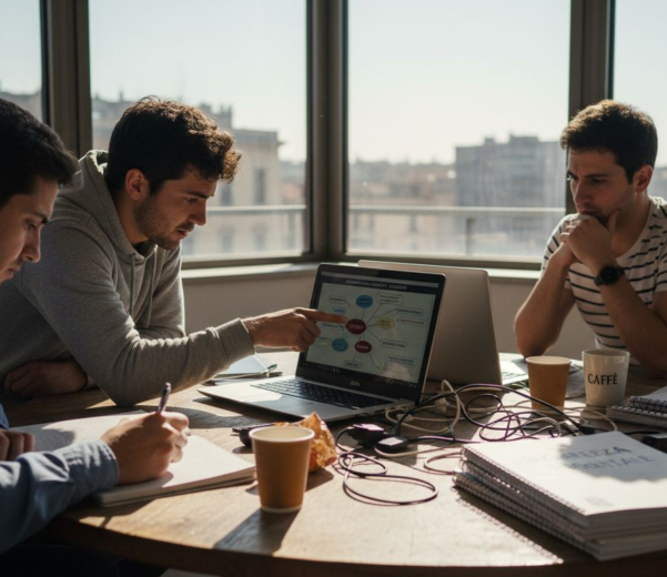 Riunione del team IT in ufficio dedicata alla sicurezza informatica