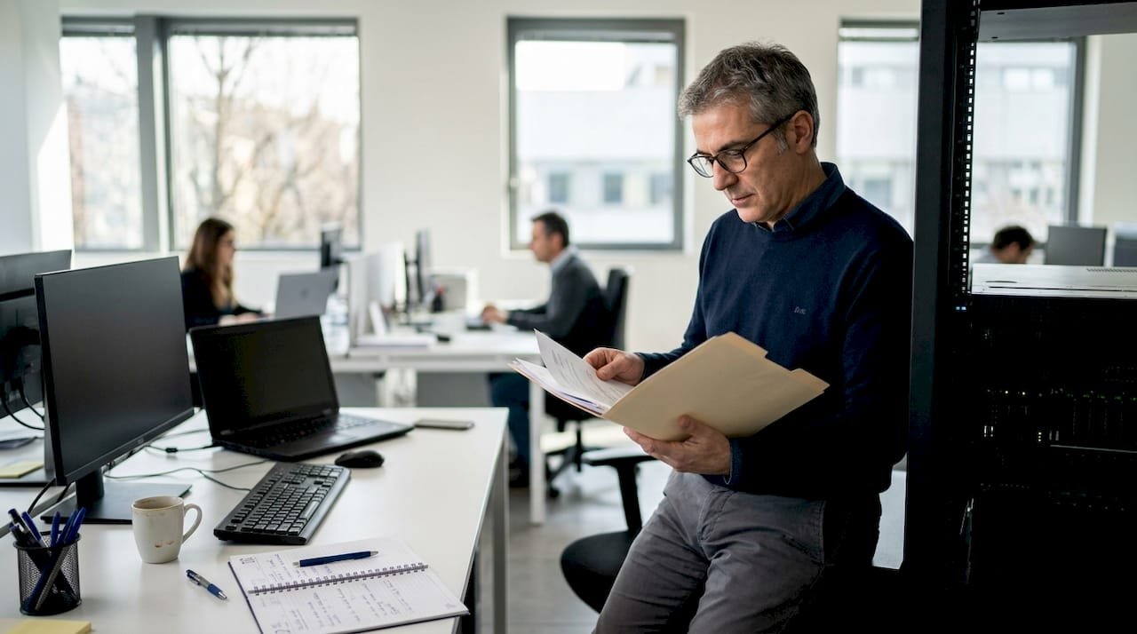 Il responsabile IT si occupa della revisione della documentazione relativa alla certificazione ISO 27001.