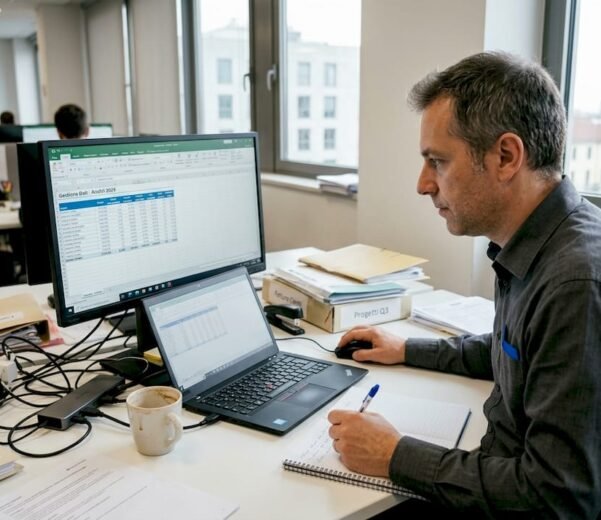 Un consulente informatico si occupa della gestione dei dati all’interno delle piccole e medie imprese.