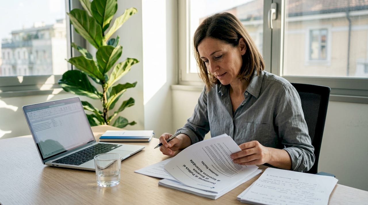 Il responsabile aziendale valuta le procedure di sicurezza per le PMI.