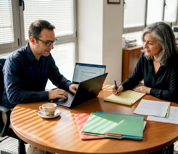 Il responsabile IT e il titolare dell’azienda si confrontano sulle strategie per garantire la sicurezza informatica.