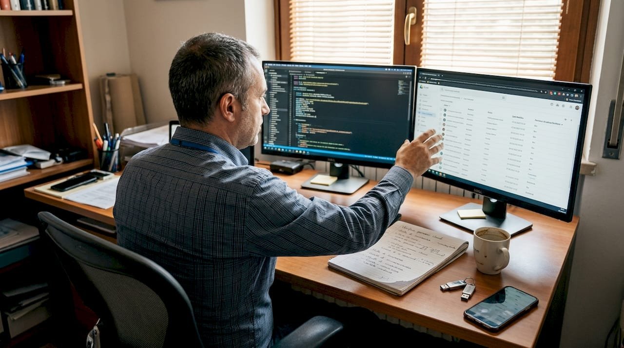 Un esperto informatico verifica le autorizzazioni di accesso ai dati nel cloud.