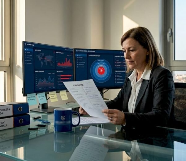 Il responsabile IT controlla l’elenco delle verifiche di sicurezza.