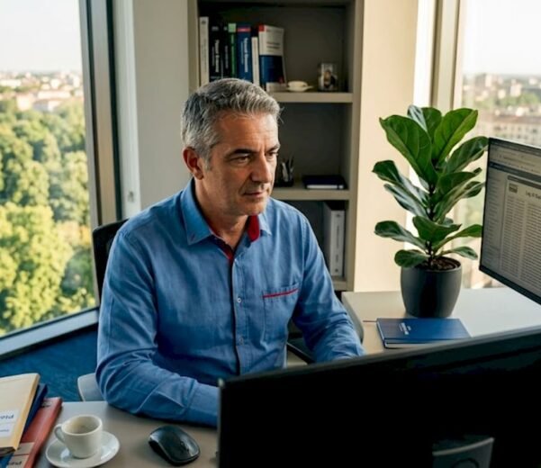 Il responsabile IT controlla i registri dei backup direttamente dalla sua postazione.