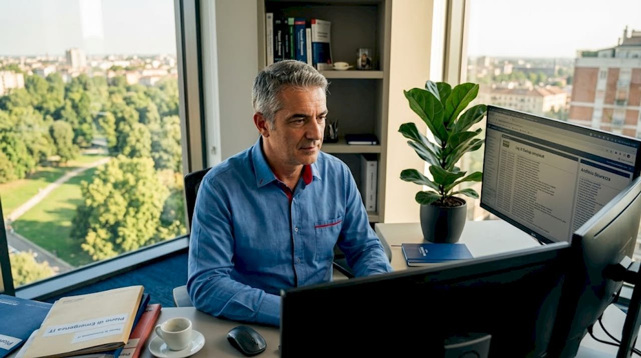 Il responsabile IT controlla i registri dei backup direttamente dalla sua postazione.