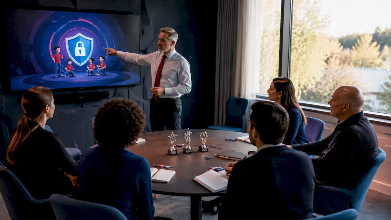 Corso di formazione sulla sicurezza per il personale, condotto da un esperto.