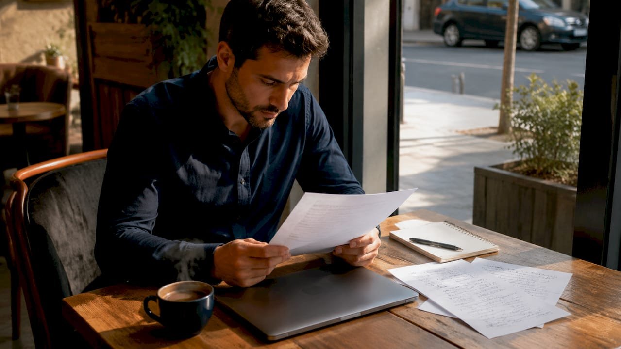 Manager d’azienda che controlla la checklist di sicurezza per i servizi SaaS