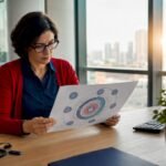 Responsabile IT che analizza un diagramma relativo alla sicurezza informatica
