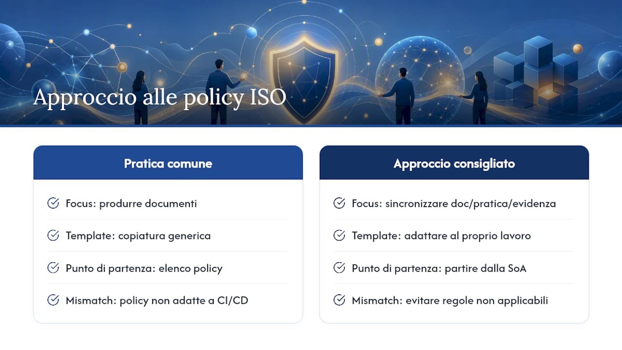 Cosa insegna davvero l'esperienza sul campo con le policy ISO — overview diagram