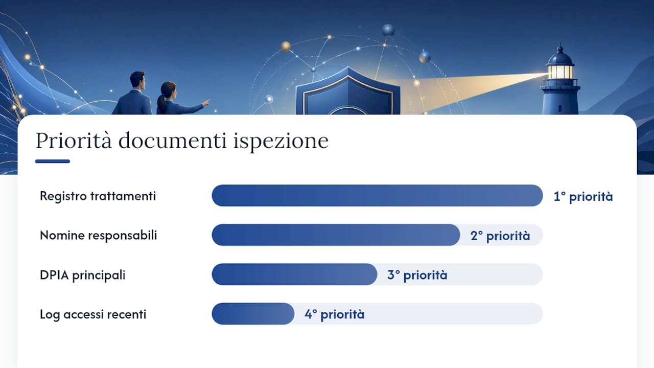 Schema di priorità per la gestione dei documenti nelle ispezioni sulla privacy
