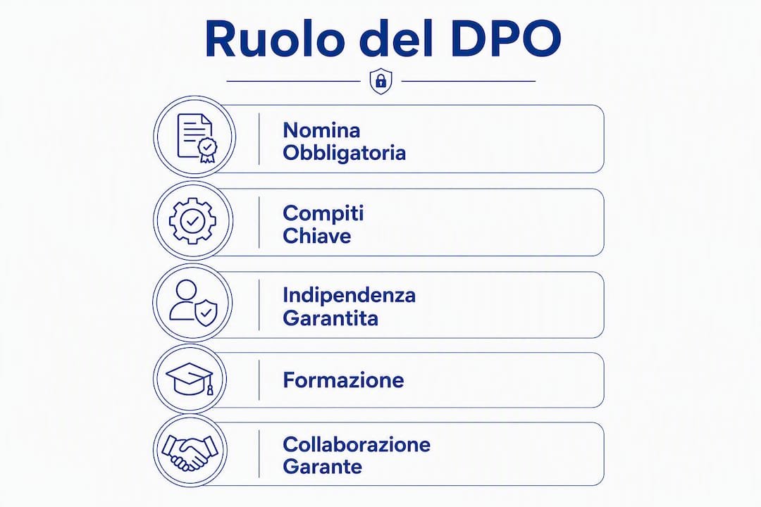 Infografica dedicata ai principali compiti e responsabilità del DPO