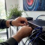 Mani che collegano una memoria esterna sicura al server