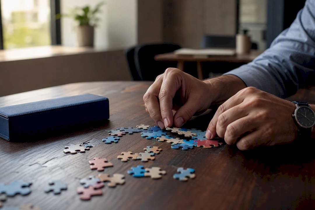 Mani che uniscono pezzi di puzzle a simboleggiare l'integrazione ISO