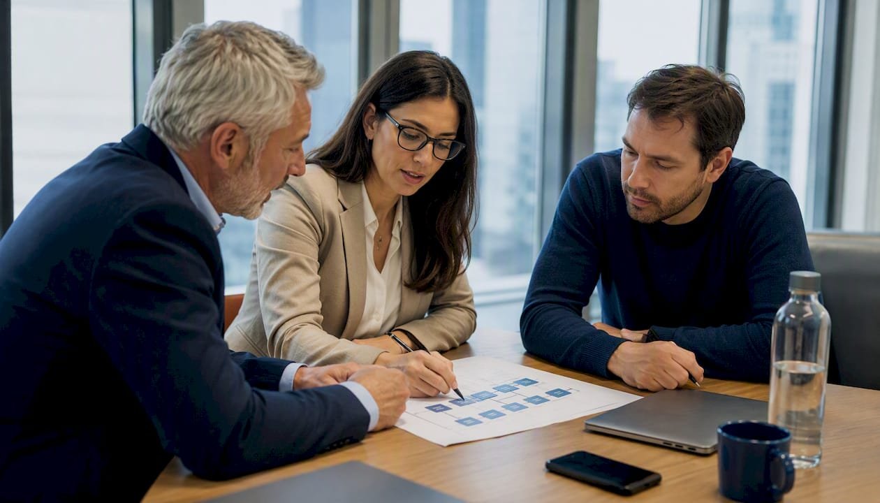 Il team si confronta sul piano operativo per la certificazione ISO 27001.