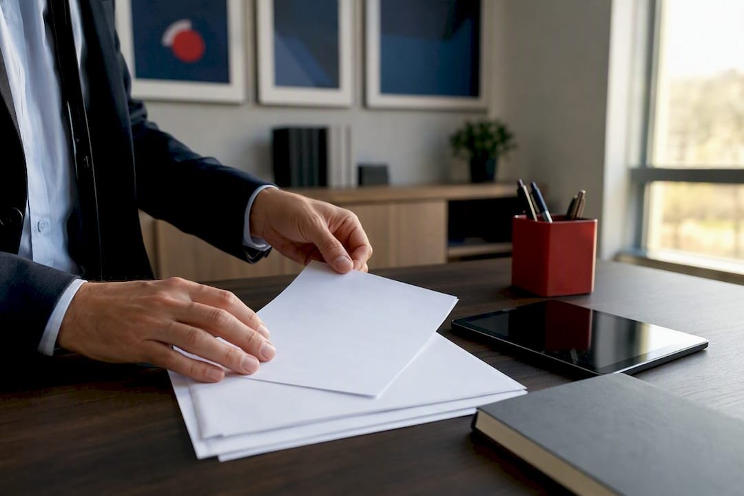 Consulente che prepara i documenti contrattuali