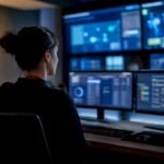 Analista che controlla i rischi cloud all'interno di un SOC