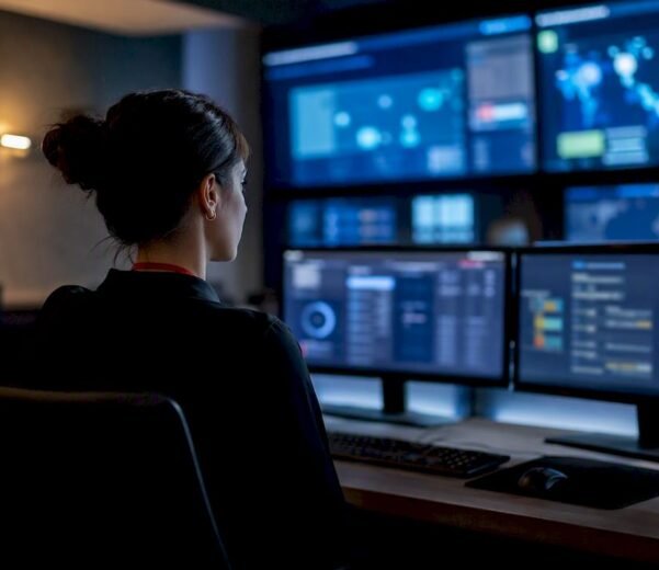 Analista che controlla i rischi cloud all'interno di un SOC